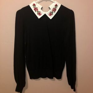 Cute flora collar top